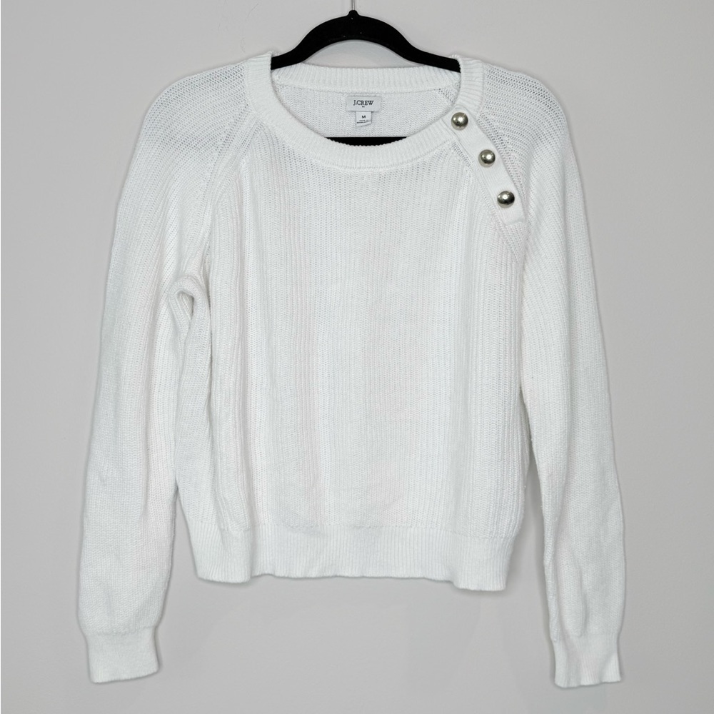 🔥J. Crew White Button-Detail Women's Sweater🔥